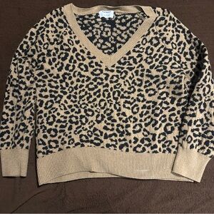 Leopard Print V-Neck Sweater Old Navy